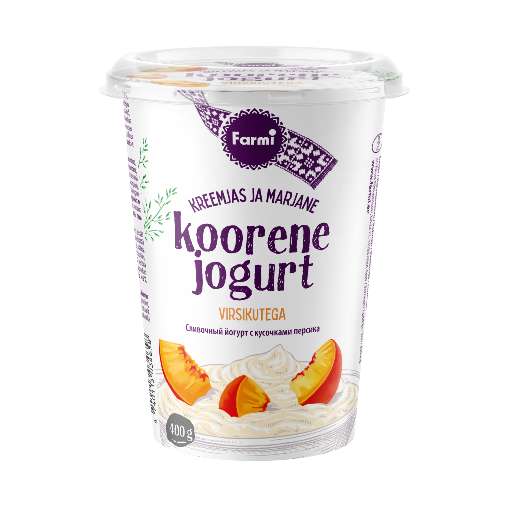 Koorene jogurt virsikutega