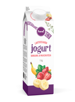 Jogurt maasika-banaani. Laktoosivaba, 1 kg