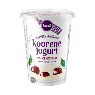 Koorene jogurt mustade kirssidega