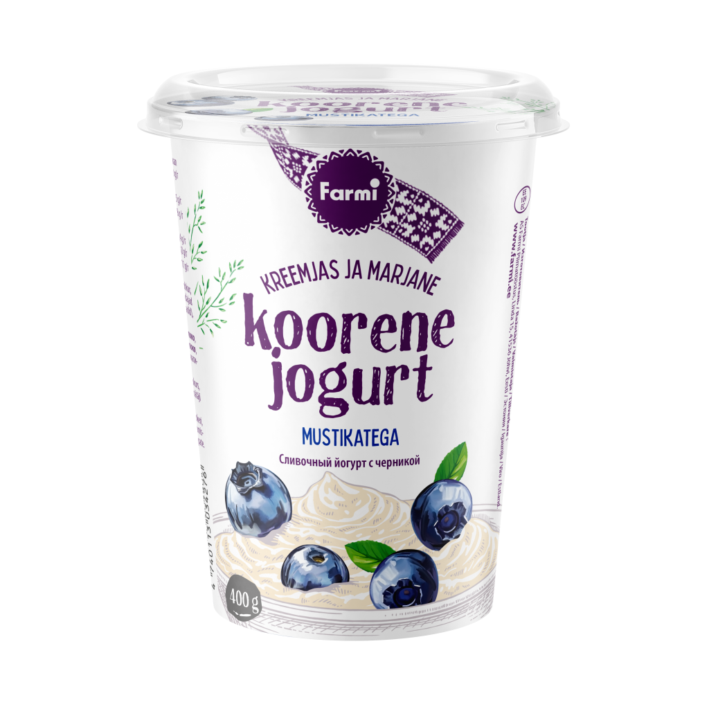 Koorene jogurt mustikatega