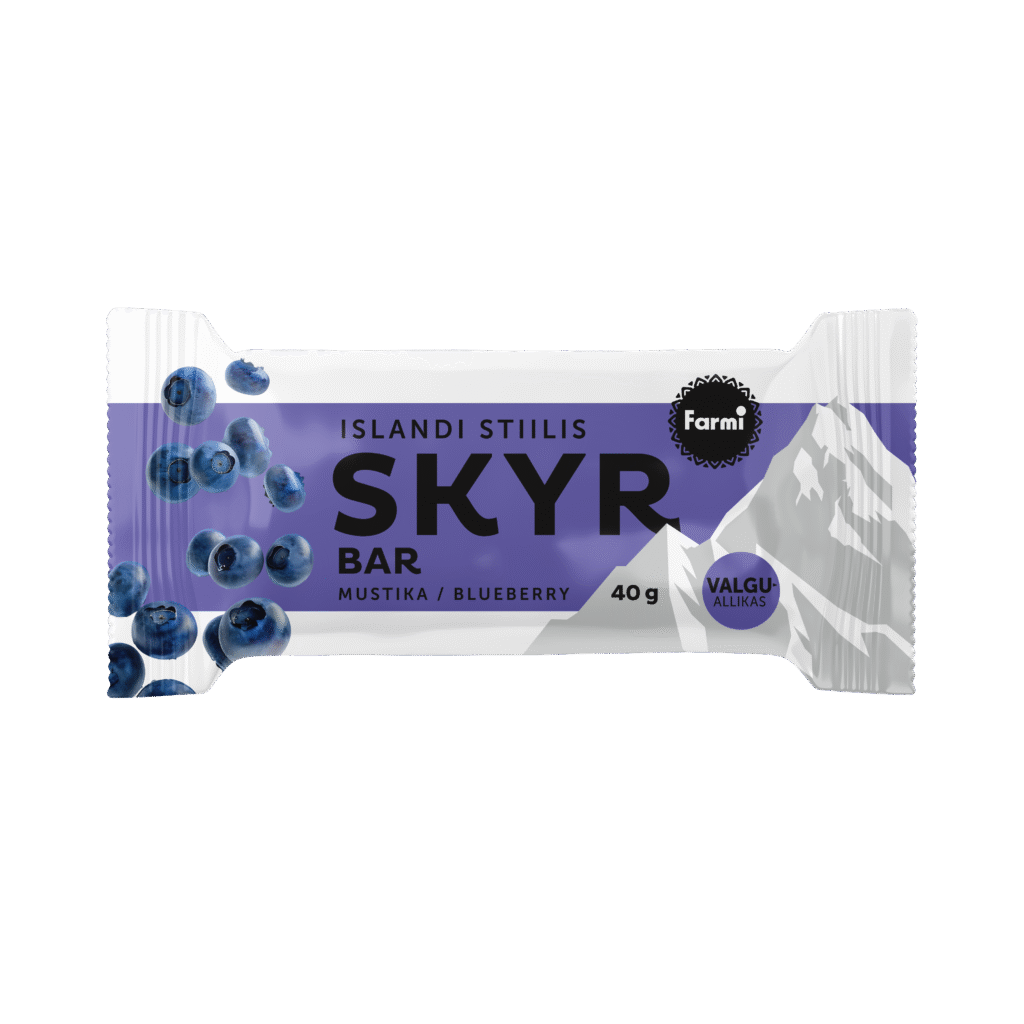 Skyr mustikadessert šokolaadiglasuuris, 40 g